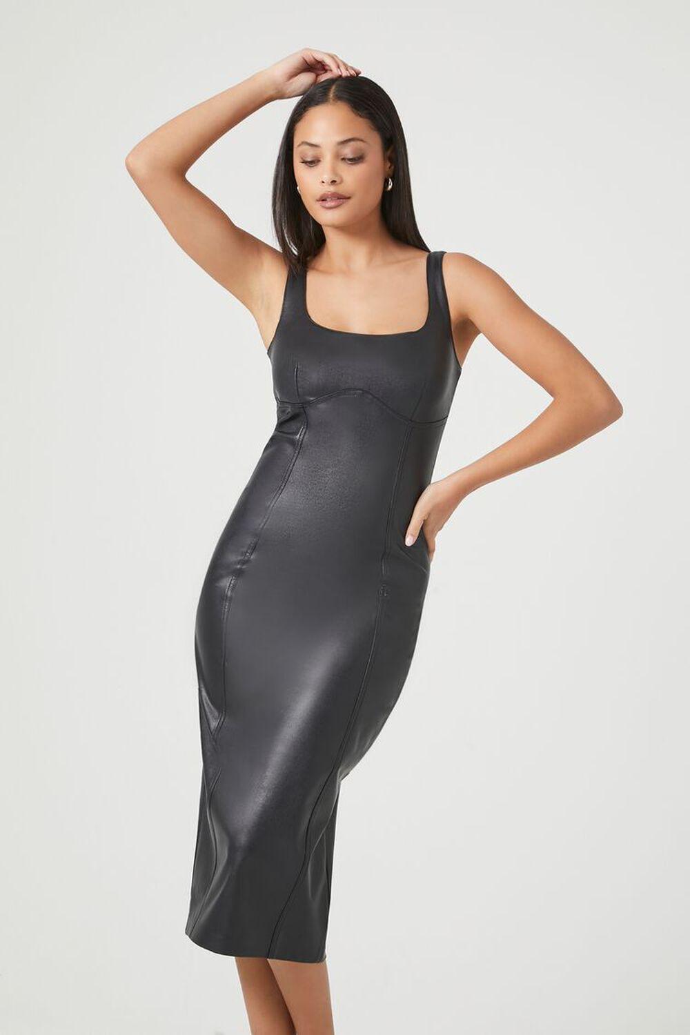 Faux Leather Midi Bodycon Dress | Forever 21 Product Image