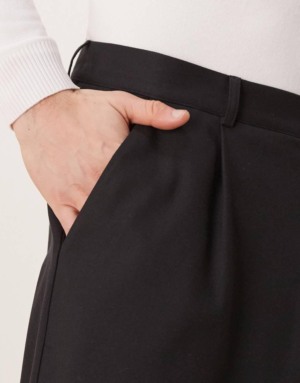 ASOS DESIGN horseshoe smart pants in black Product Image