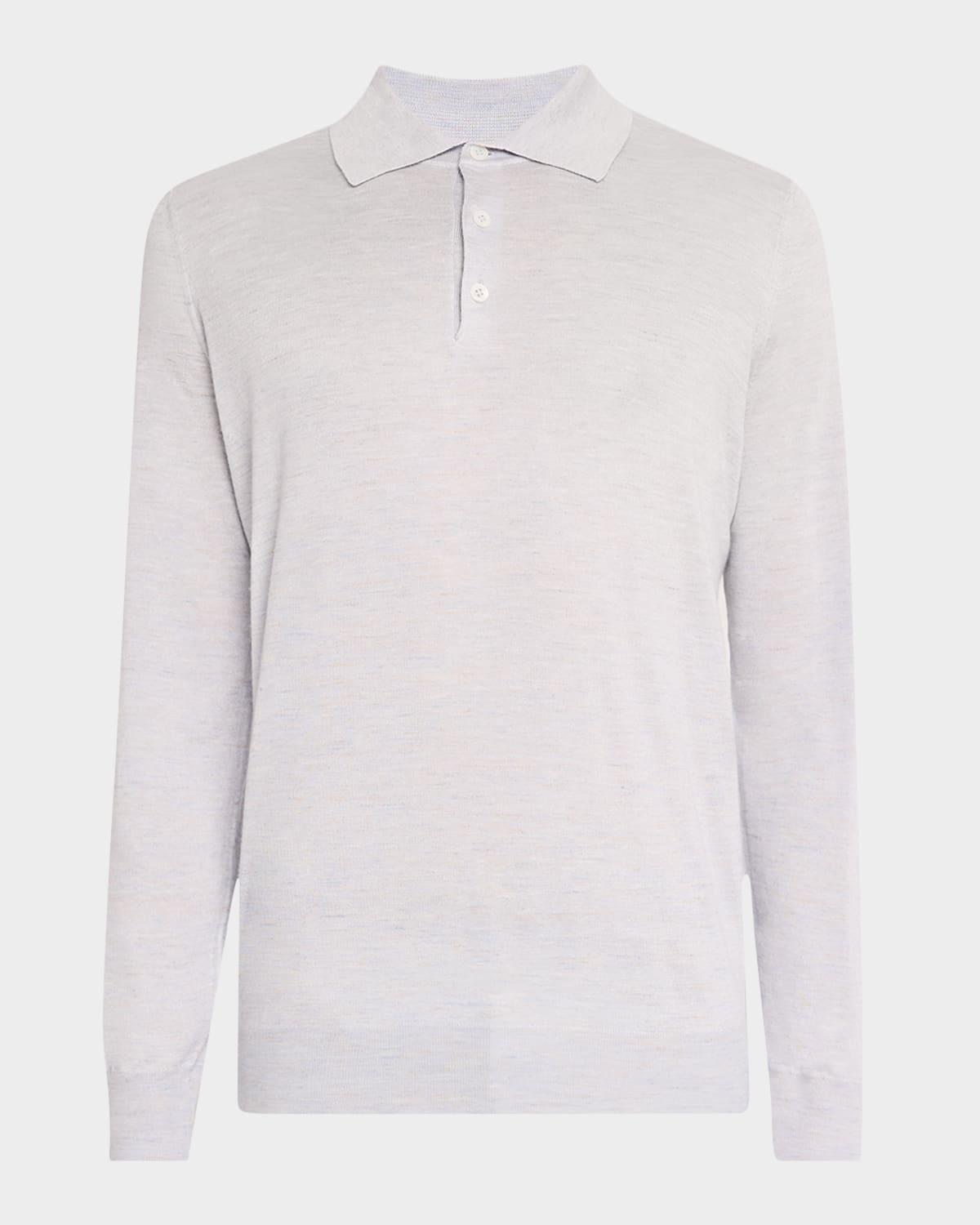 Mens Cashmere, Silk, and Linen Polo Sweater Product Image