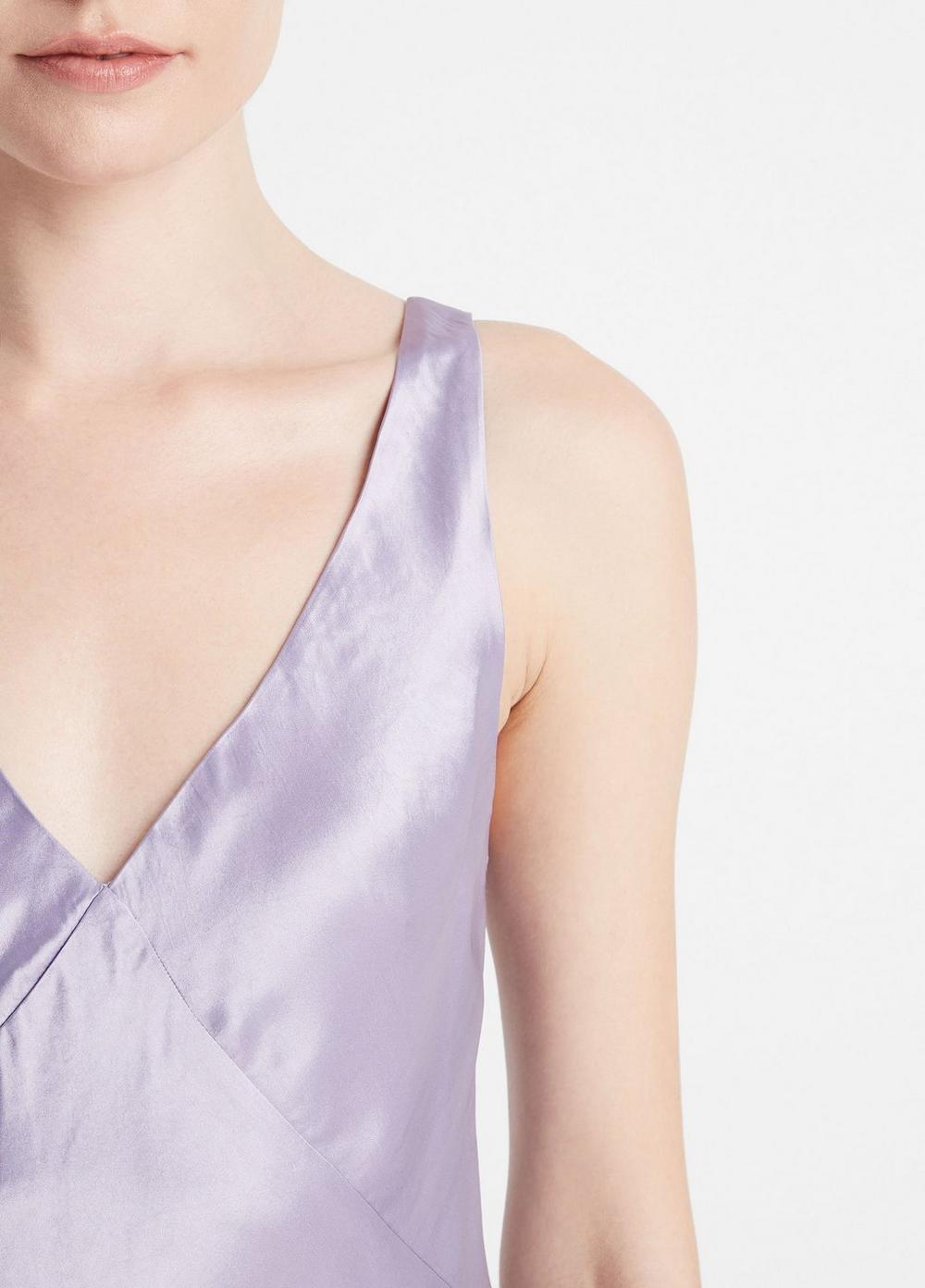 Satin V-Neck Bias Maxi Dress Product Image