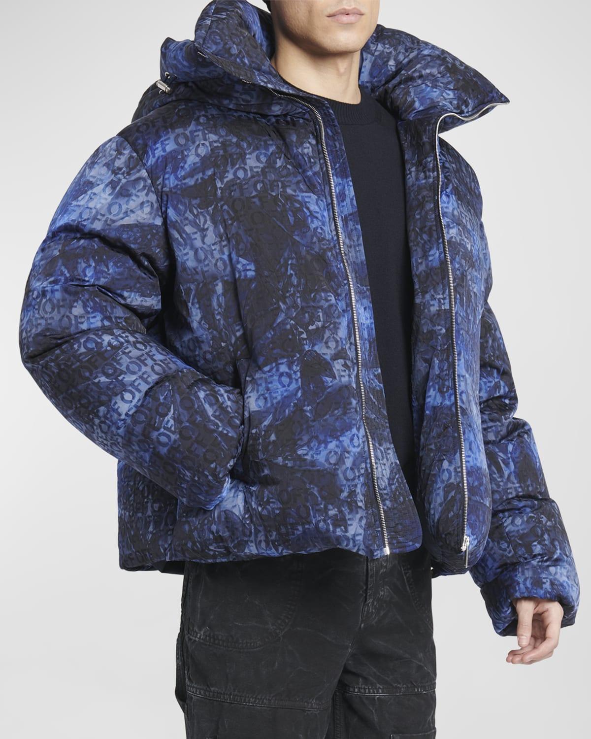 Mens Logo Tie-Dye Jacquard Puffer Jacket Product Image