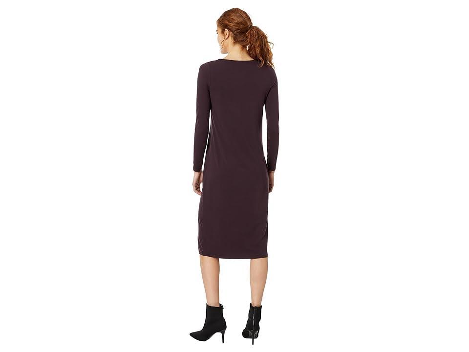 Eileen Fisher Petite Jewel Neck Slim Full Length Dress (Alpine) Women's Clothing Product Image