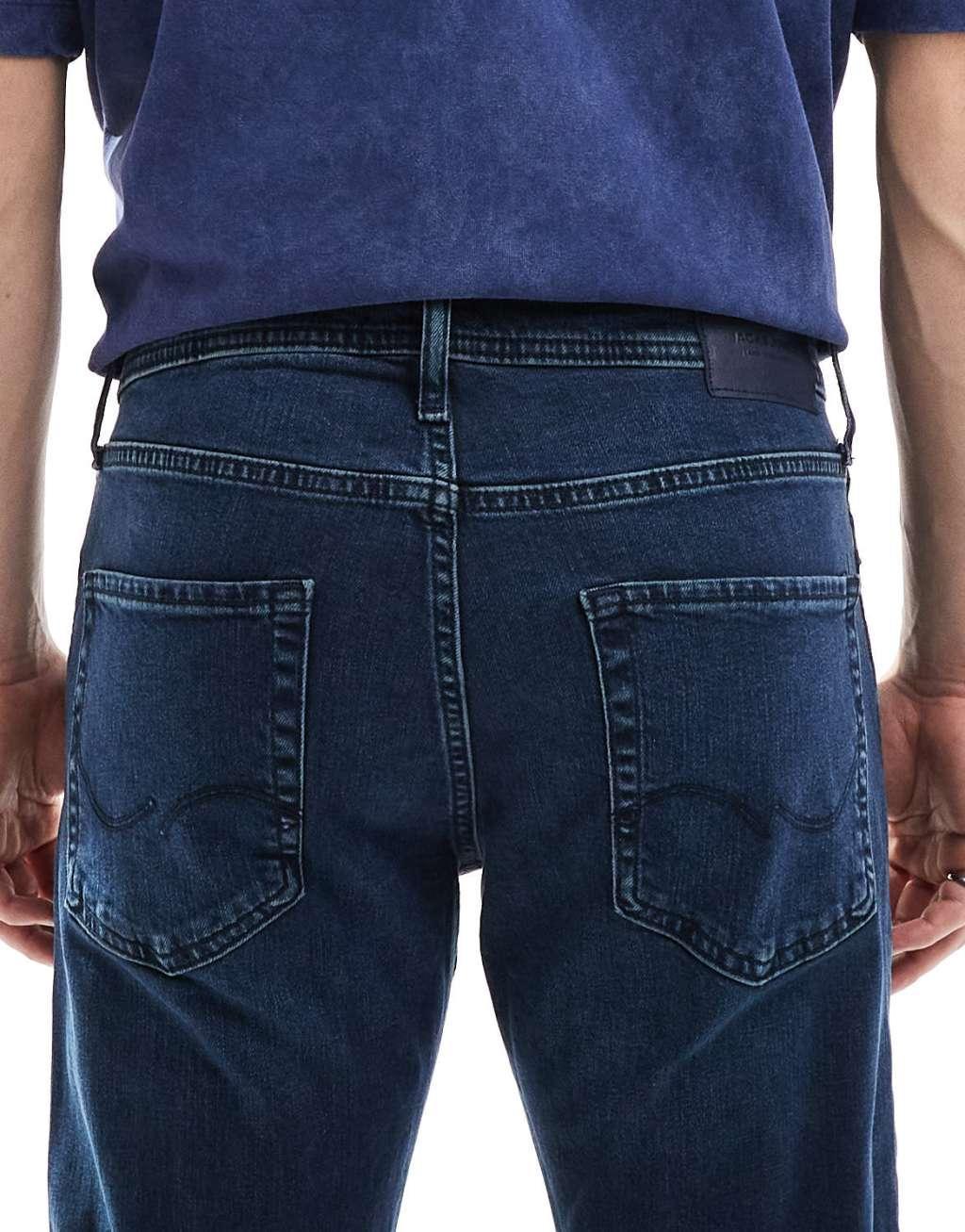 Jack & Jones Mike tapered jeans in dark blue wash  Product Image