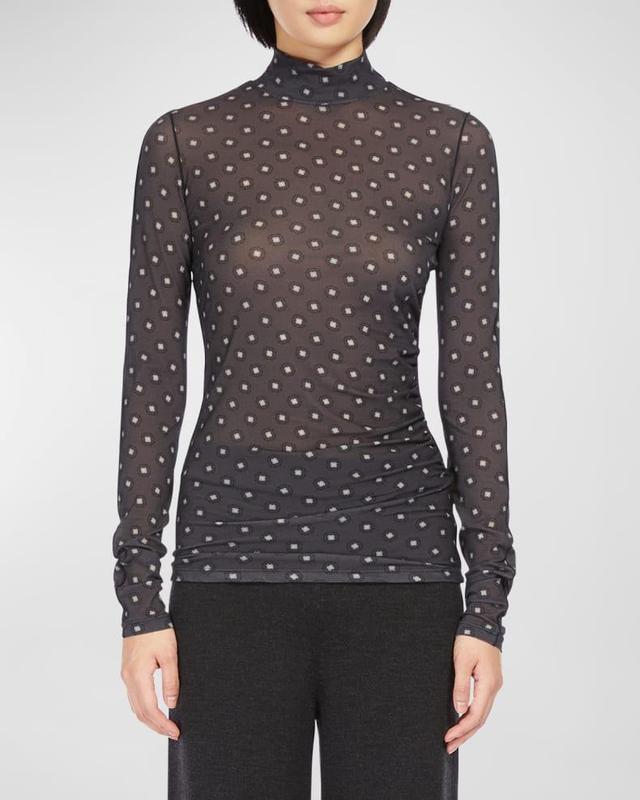 Max Mara Abituro Foulard Print Jersey Turtleneck Product Image