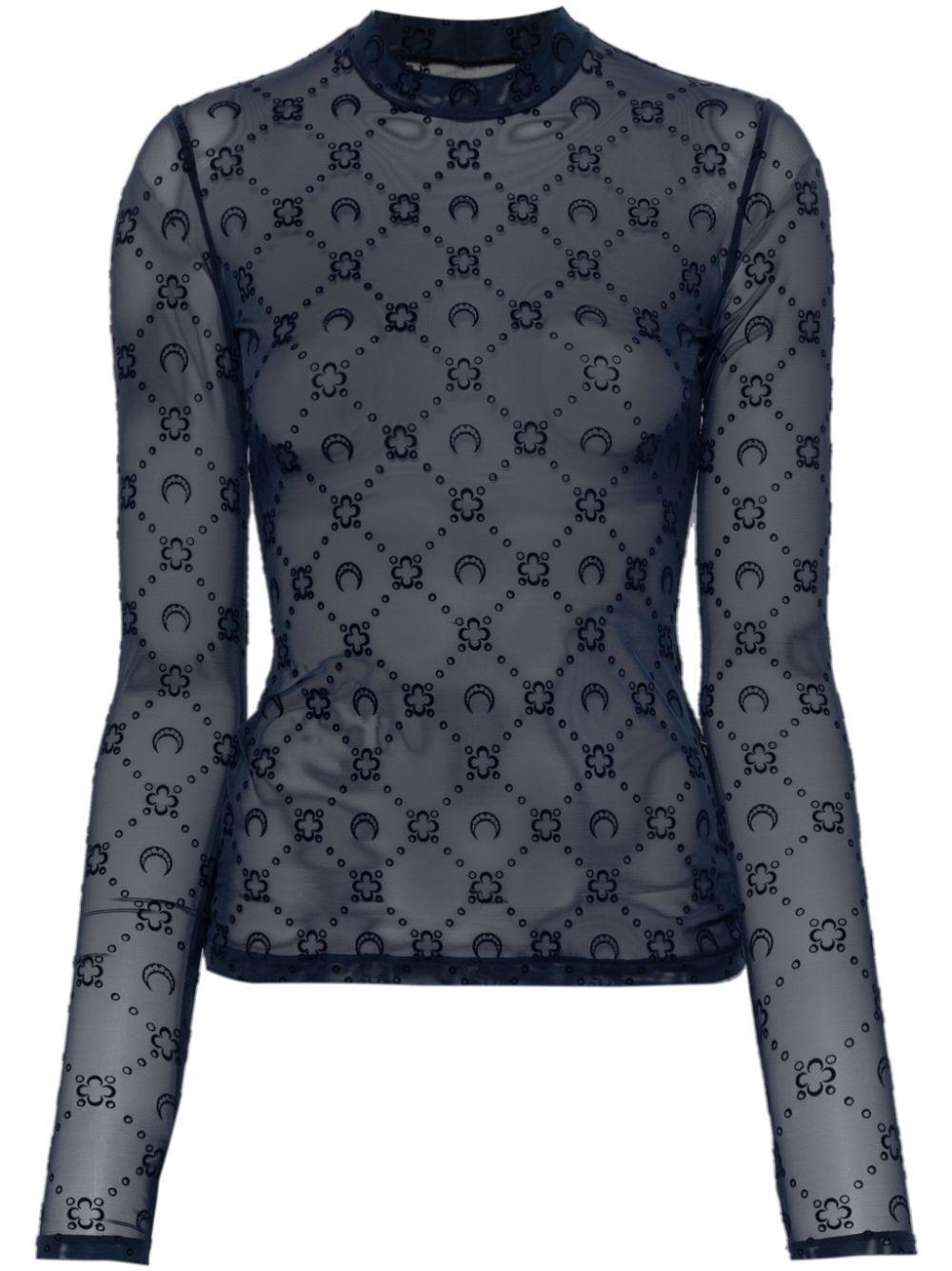 Moonogram mesh longsleeved top product image