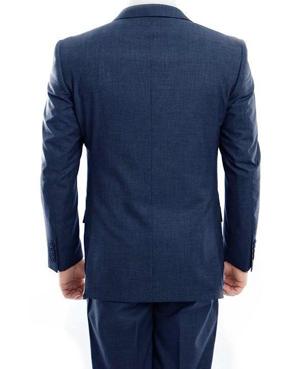 Arezzo Collection - 100% Wool Suit Modern Fit Italian Style 2 Piece in Indigo Product Image