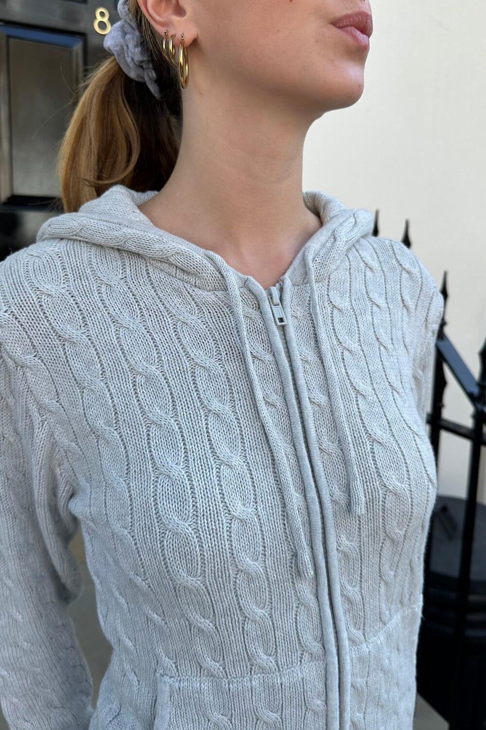 Ayla Cable Knit Zip-Up Sweater Product Image