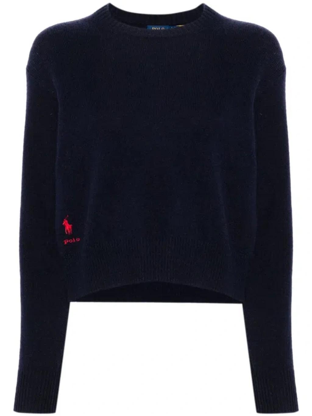 POLO RALPH LAUREN Logo Embroidery Sweater In Blue Product Image