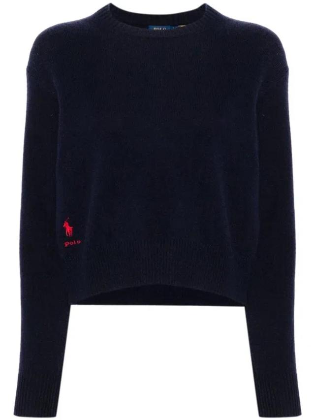 POLO RALPH LAUREN Logo Embroidery Sweater In Blue Product Image