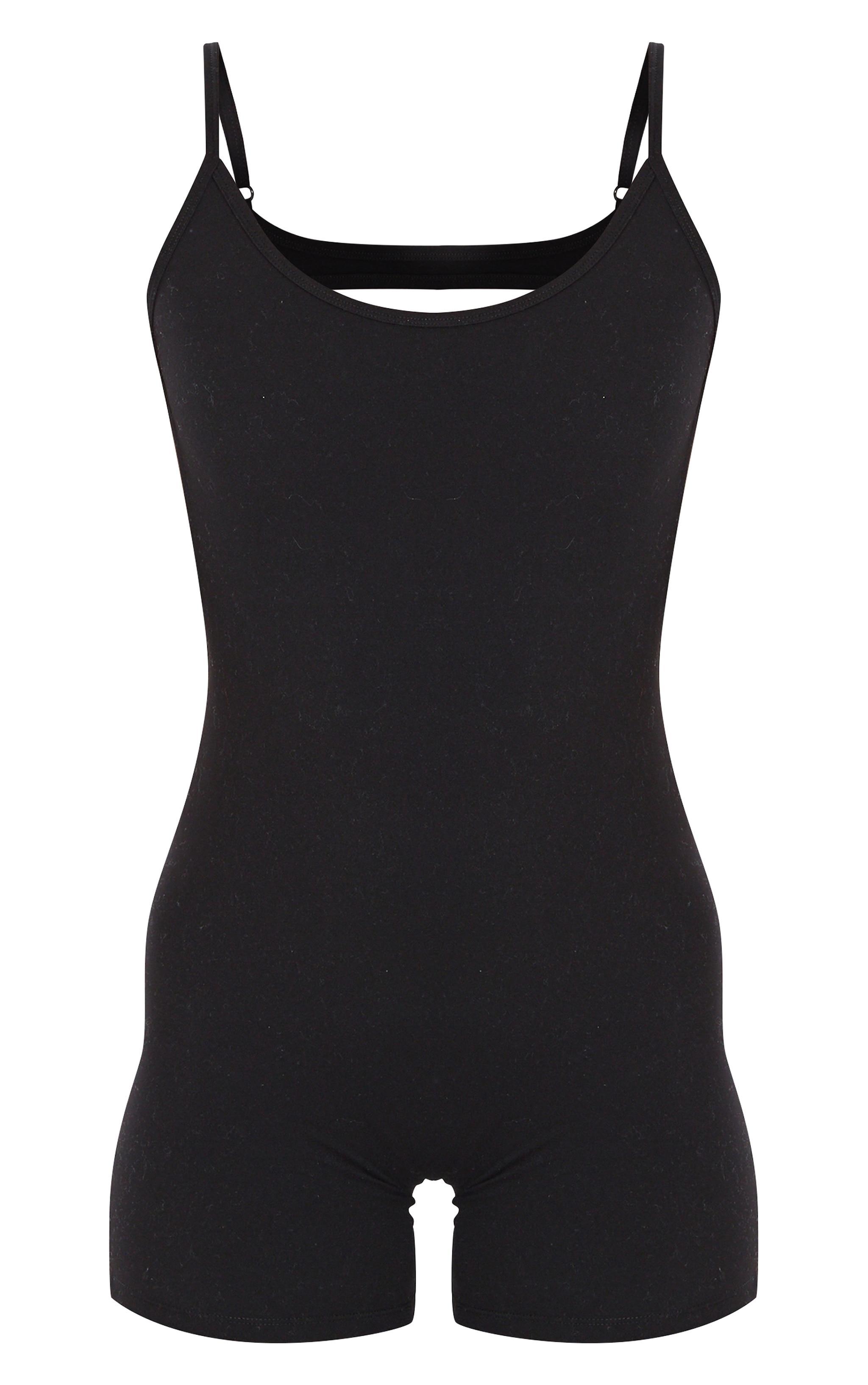 Tall Black Snatched Sculpt Open Back Unitard Product Image