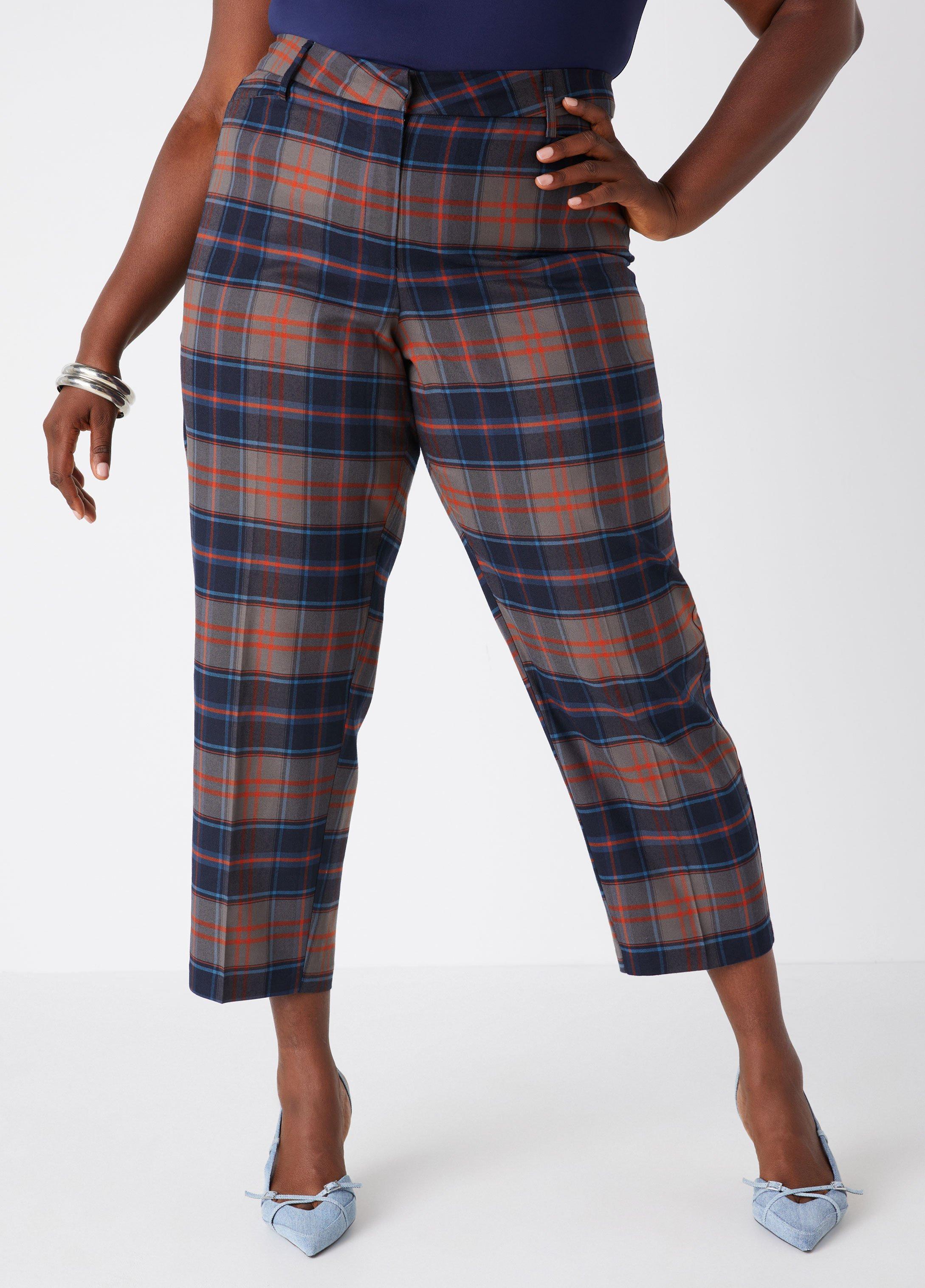 Plaid Tapered Ankle Pants Product Image