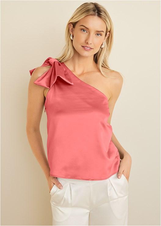 Bow Detail One-Shoulder Top Product Image