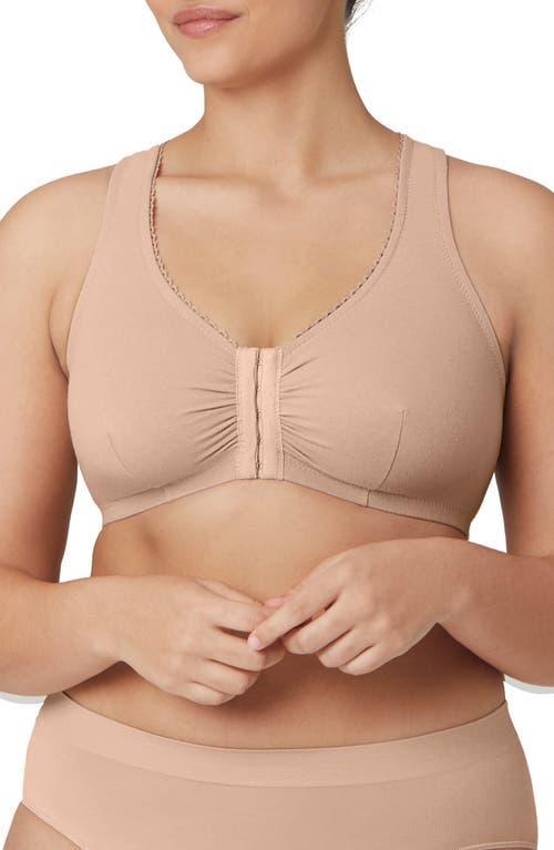 Front-Close Cotton T-Back Wire-Free Comfort Bra Product Image