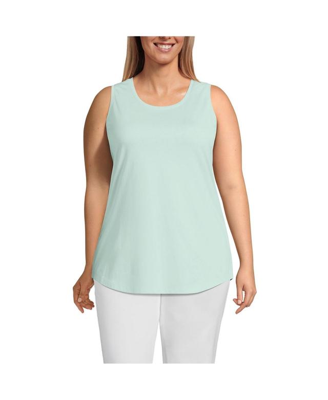 Lands End Womens Plus Size Supima Cotton Tunic Tank Top Product Image