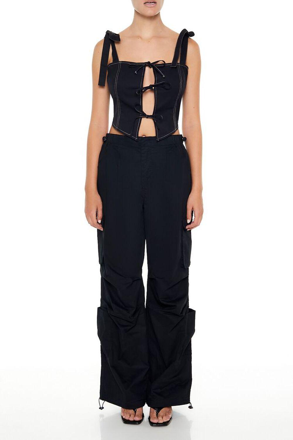 Cropped Cutout Bow Bustier Top | Forever 21 Product Image