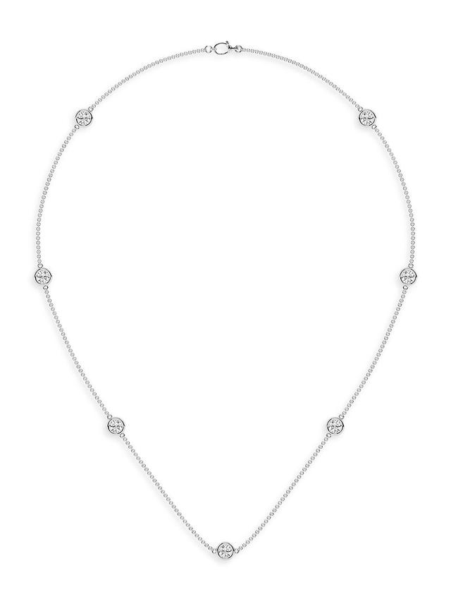 Womens 14K White Gold & 7-Diamond Station Necklace/0.70-2.10 TCW Product Image