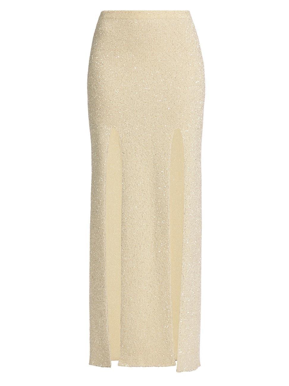 Proenza Schouler Sequin Double Slit Knit Skirt Product Image