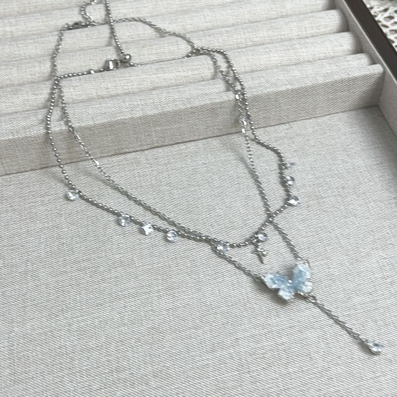 Set: Butterfly Necklace + CZ Necklace Product Image