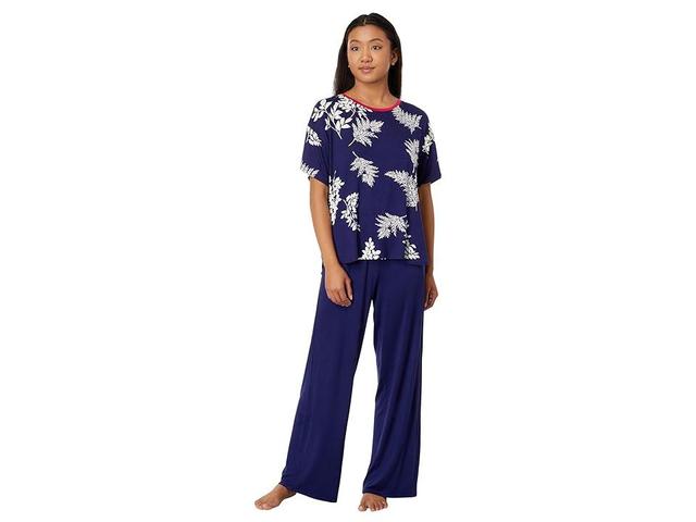 Tommy Bahama Short Sleeve Cropped PJ Set Leaves) Women's Pajama Sets Product Image