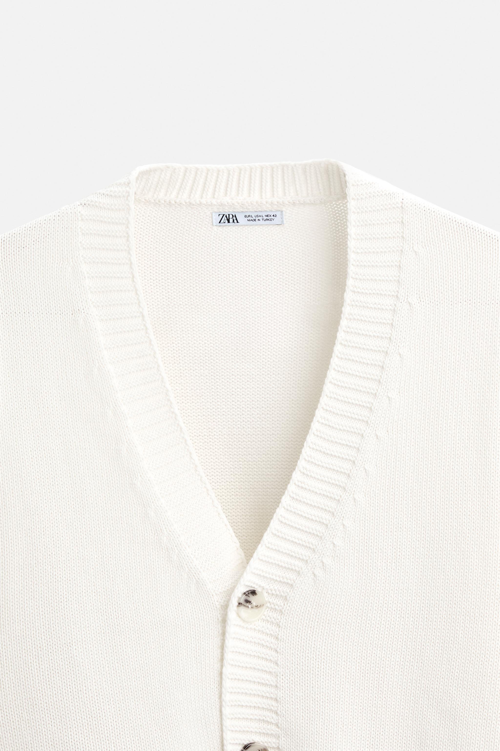 TEXTURED COTTON CARDIGAN Product Image