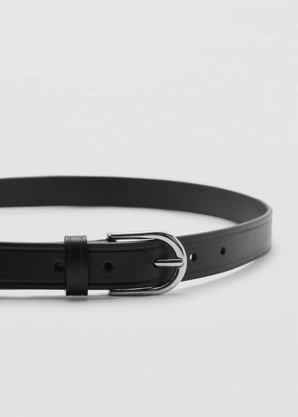 MANGO MAN - Pebbled leather belt blackMen Product Image