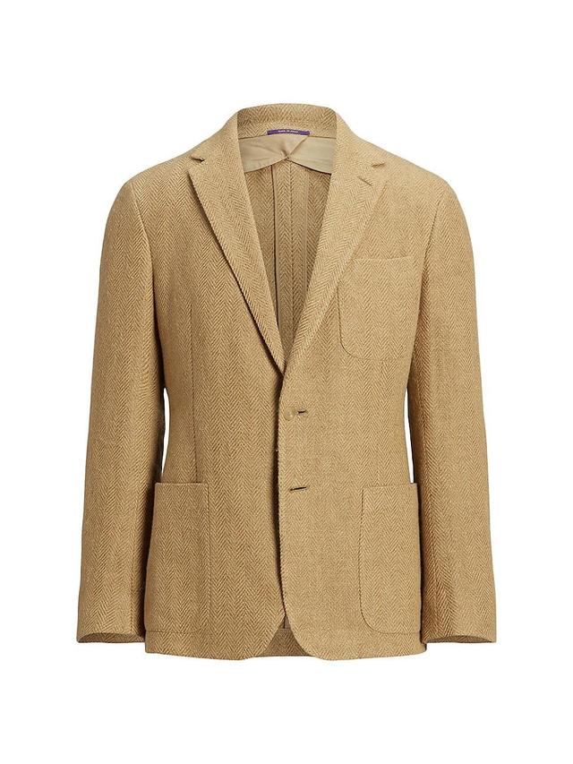 Mens Hadley Herringbone Linen-Blend Two-Button Blazer Product Image