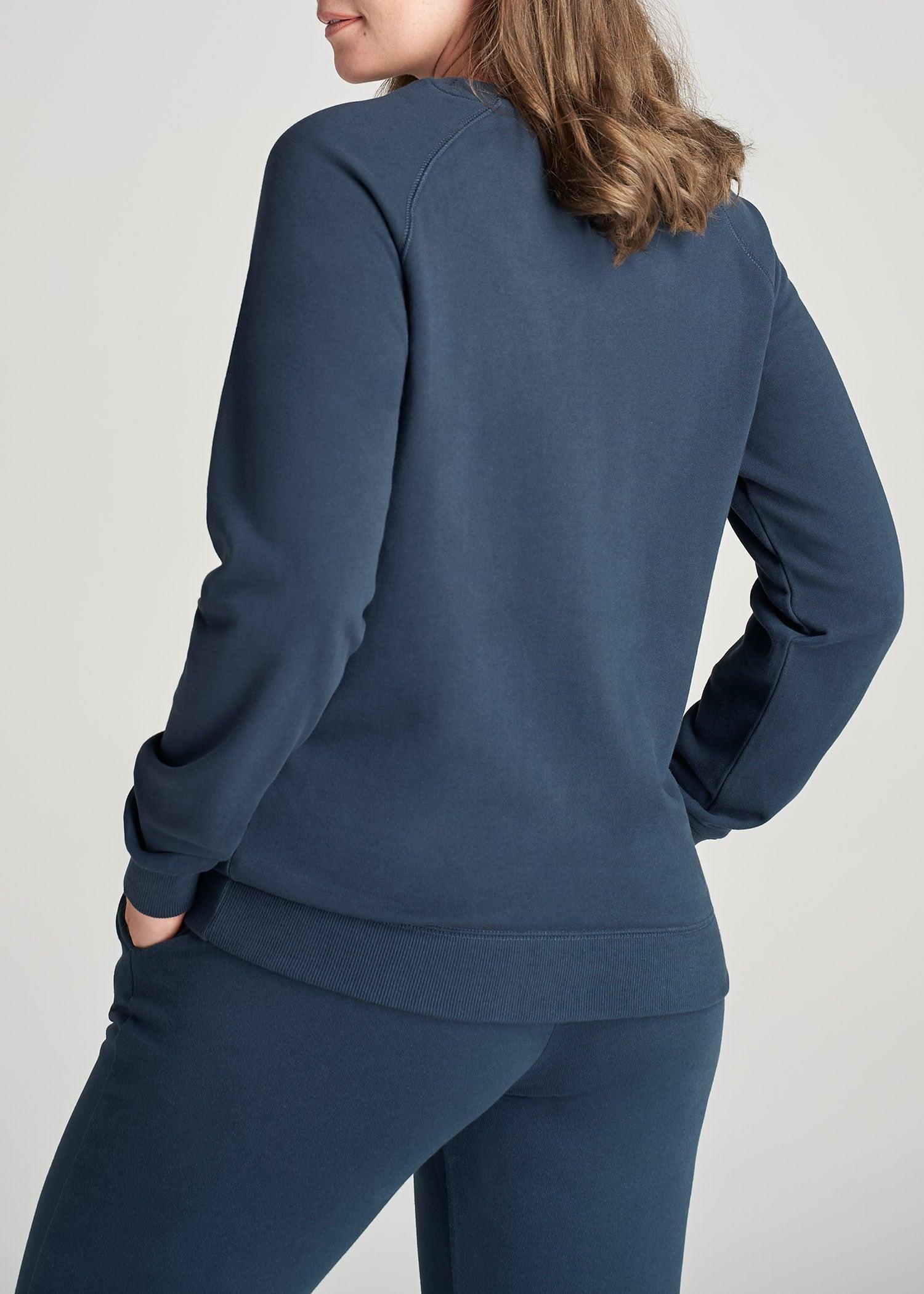 Wearever French Terry Women's Tall Crewneck Sweatshirt in Bright Navy Female Product Image