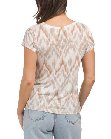 Linen Blend Skyla V-neck T-Shirt for Women Product Image