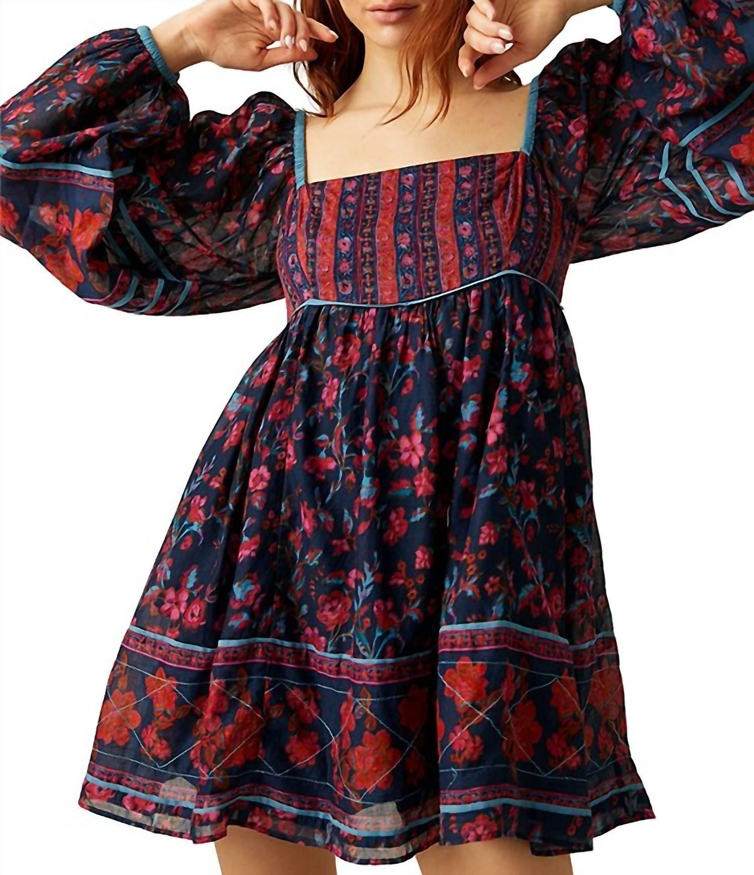 Endless Afternoon Print Long Sleeve Minidress In Black Product Image