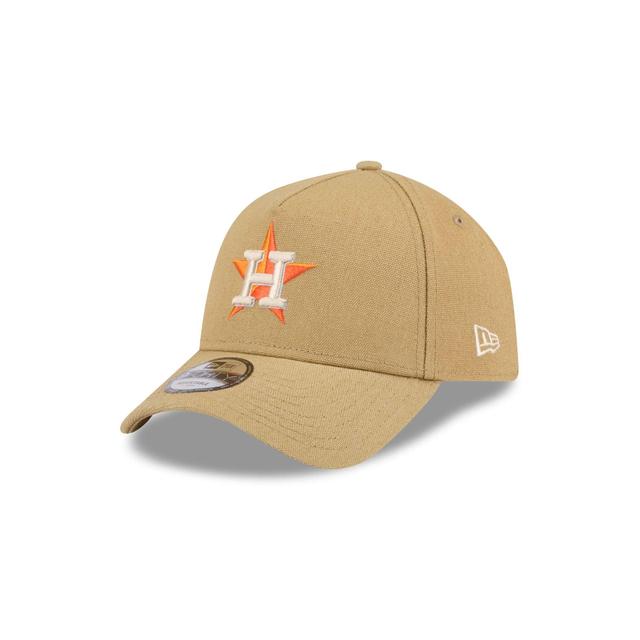 Houston Astros Logo Essentials Khaki 9FORTY A-Frame Snapback Hat Male Product Image