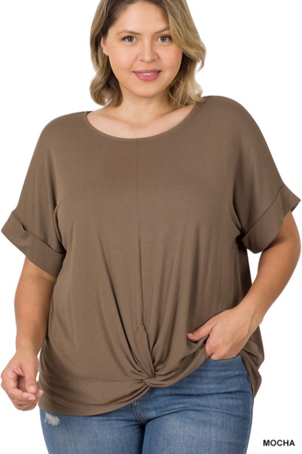 Crepe Knot Front Top Female Product Image