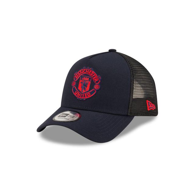 Manchester United Seasonal Navy 9FORTY A-Frame Trucker Hat Male Product Image