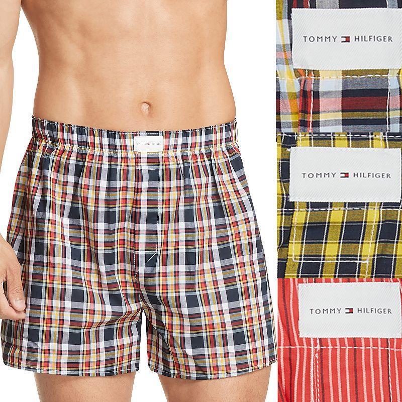 Tommy Hilfiger Cotton Classics Woven Boxer 3-Pack (Paris Blue) Men's Underwear Product Image