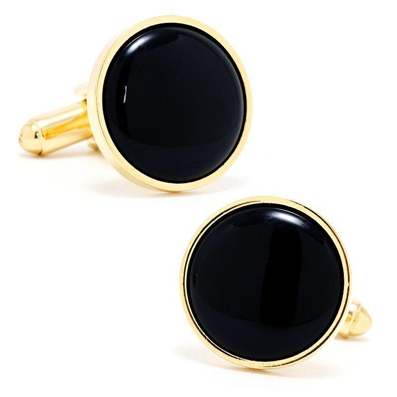 Gold and Onyx Cuff Links, Multicolor Product Image