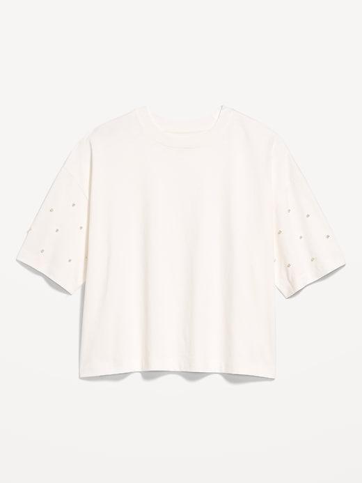 Oversized Crew-Neck Embellished T-Shirt Product Image