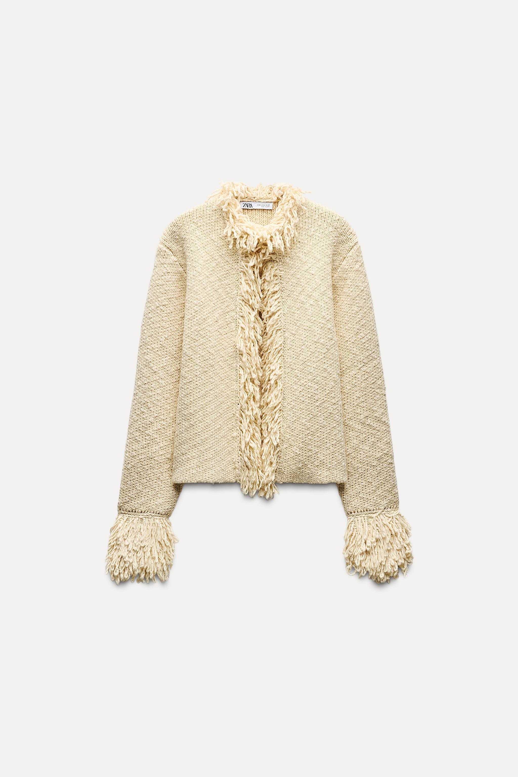 FRINGED KNIT JACKET Product Image