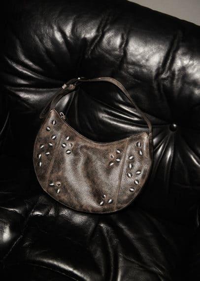 MANGO - Stud leather bag - One size - Women Product Image