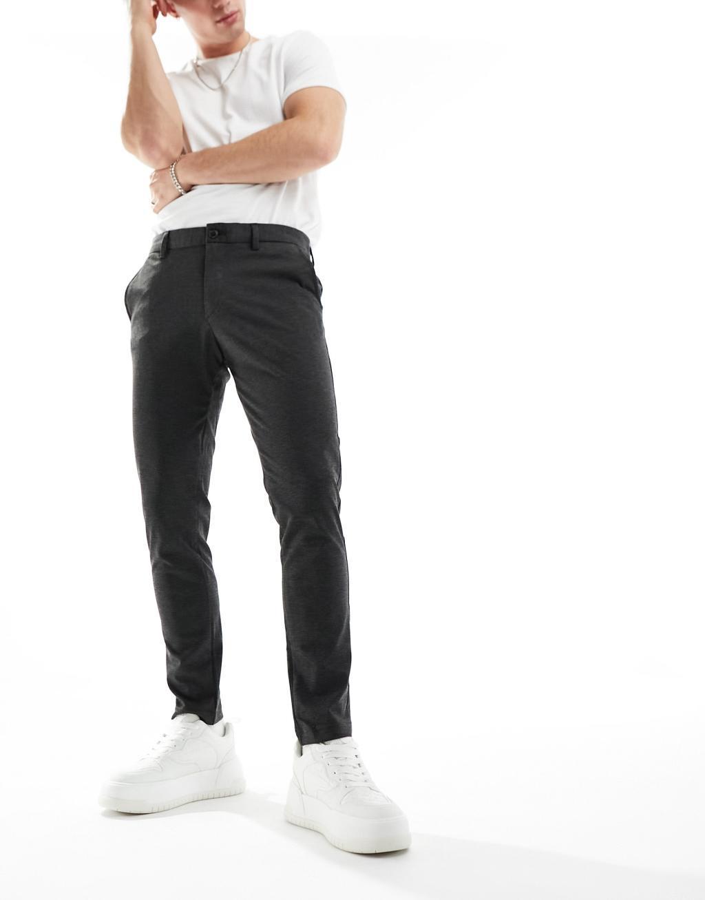 Jack & Jones Intelligence Marco slim fit smart pants in dark gray Product Image