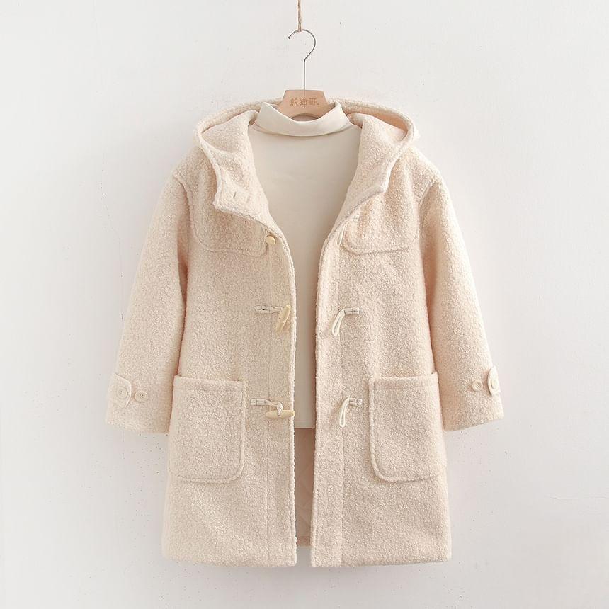 Faux Shearling Hooded Duffle Coat Product Image