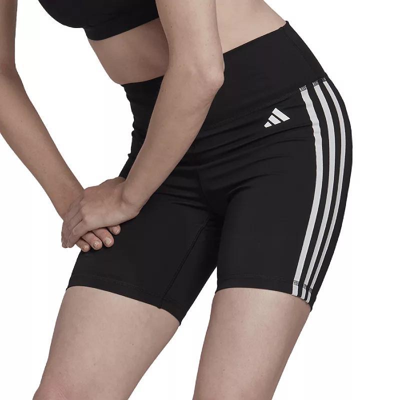 Womens adidas Training Essentials 3-Stripes High-Waisted Bike Shorts Product Image