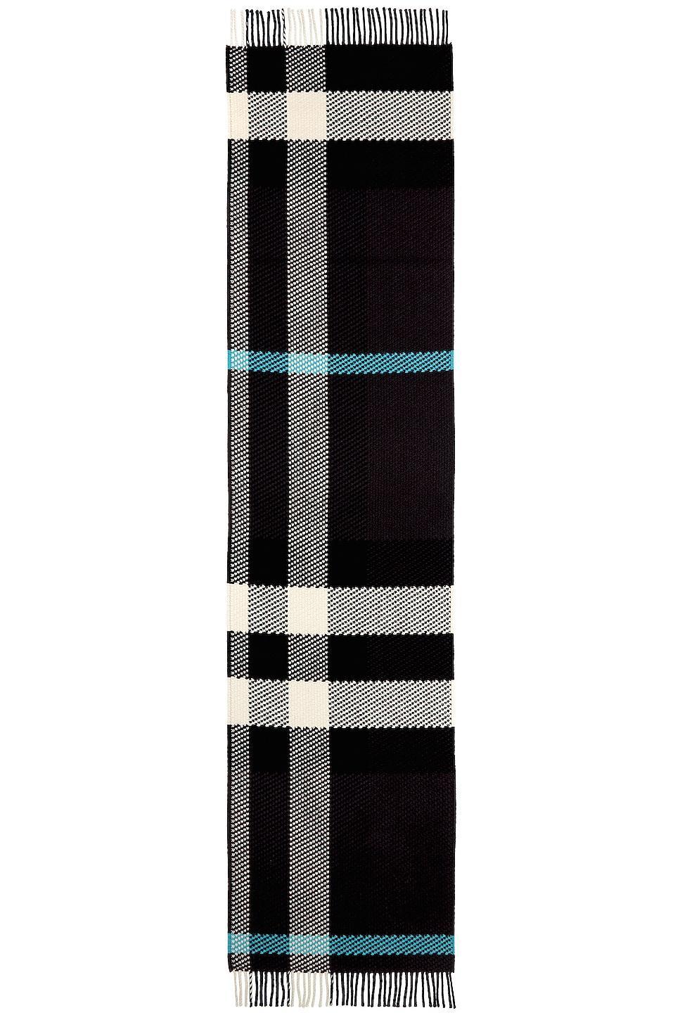 Burberry Jumbo Check Winter Textured Wool Scarf in Black Product Image