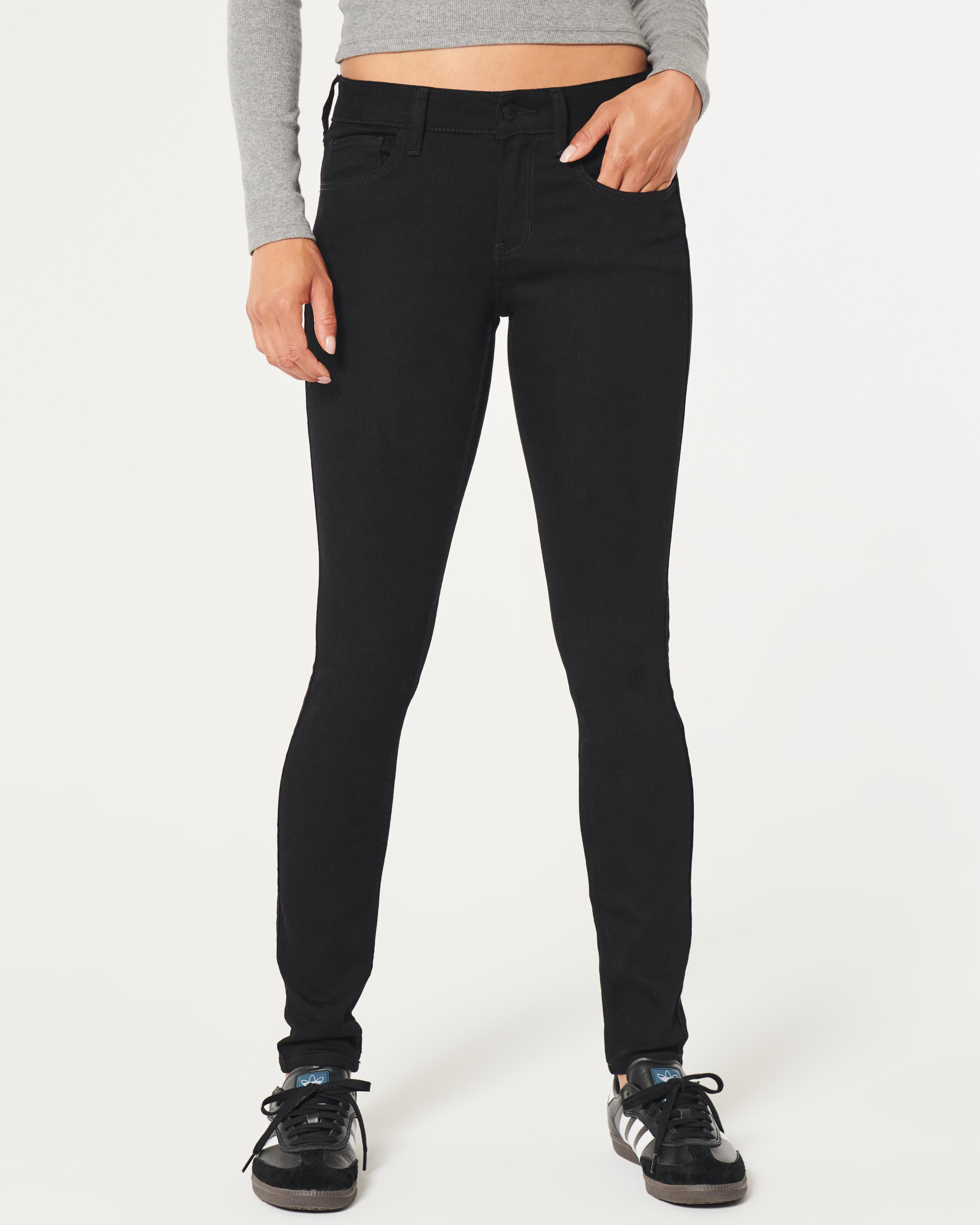 Low-Rise Black Super Skinny Jeans Product Image