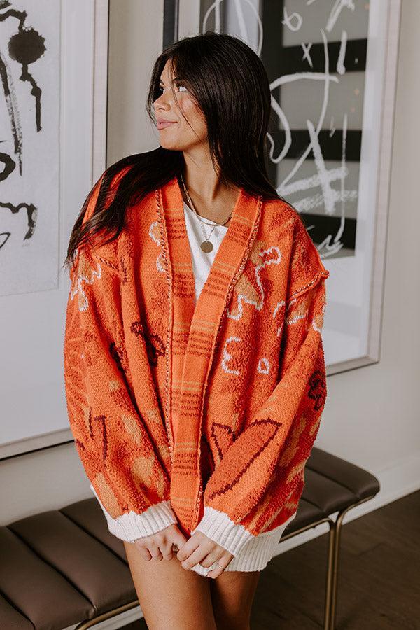 Lost In A Novel Knit Cardigan In Orange Product Image