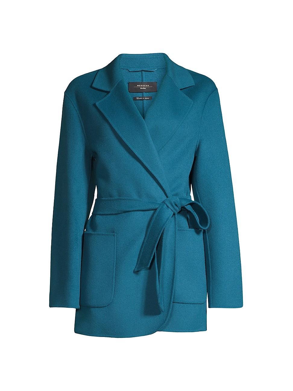 Womens Ellisse Wool-Blend Belted Coat product image