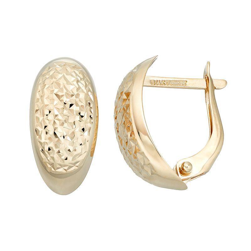 Forever 14K Textured Hoop Earrings, Womens, 14k Gold Product Image