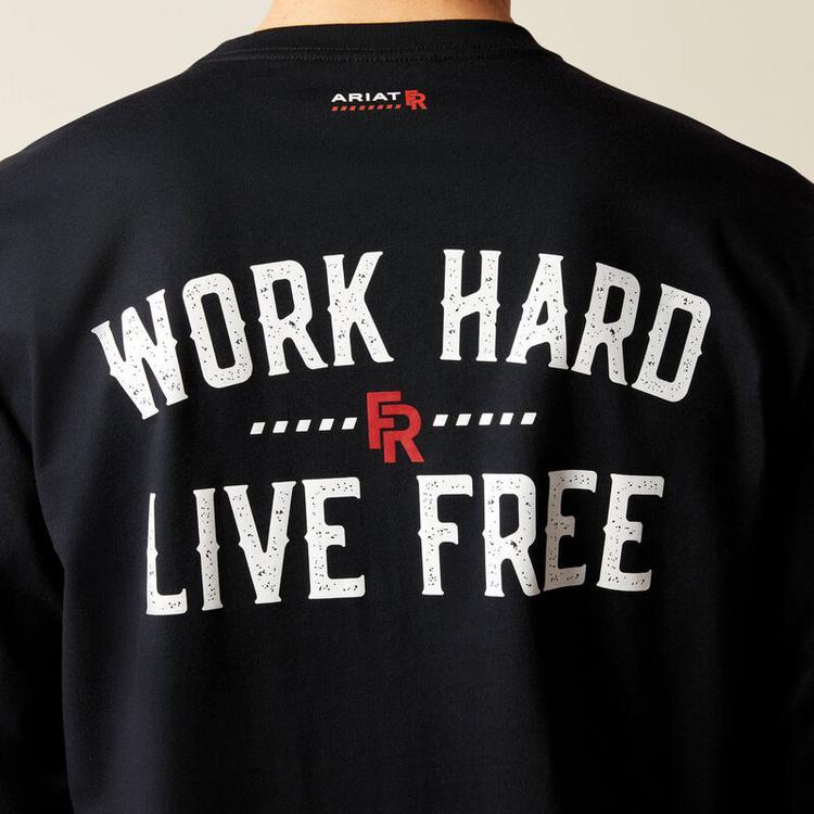 Ariat® Men's L/S Black FR Work Hard Live Free T-Shirt Product Image