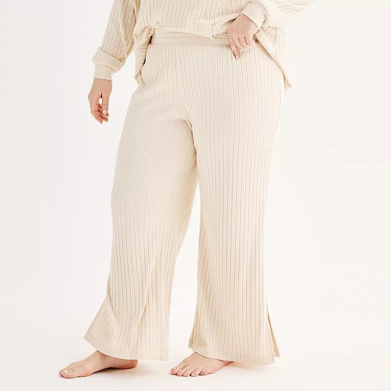 Plus Size Sonoma Goods For Life Wide Leg Pajama Pants, Womens English Ivory product image