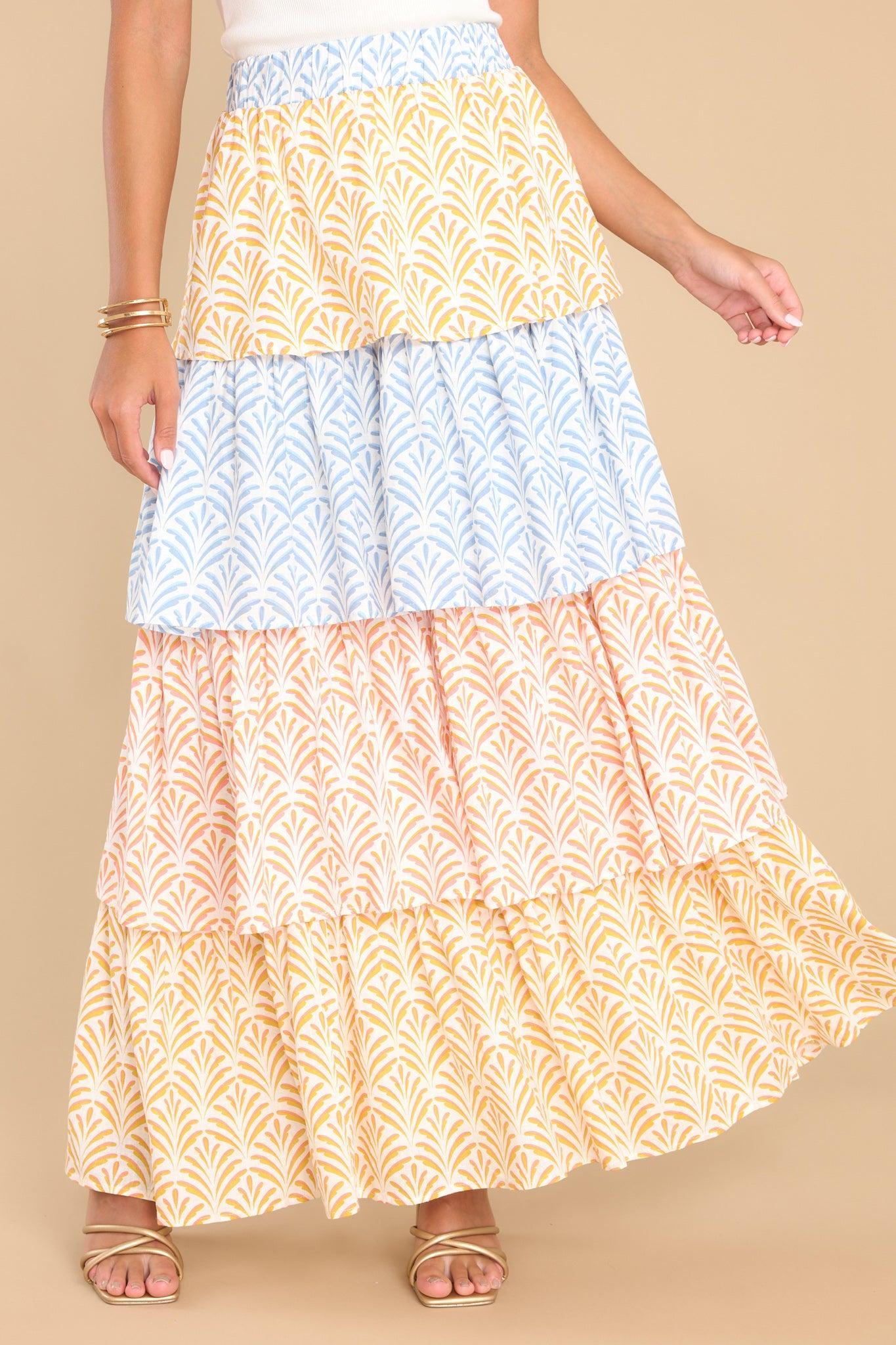 Aura Never A Dull Moment Sunflower Yellow Multi Print Skirt Product Image