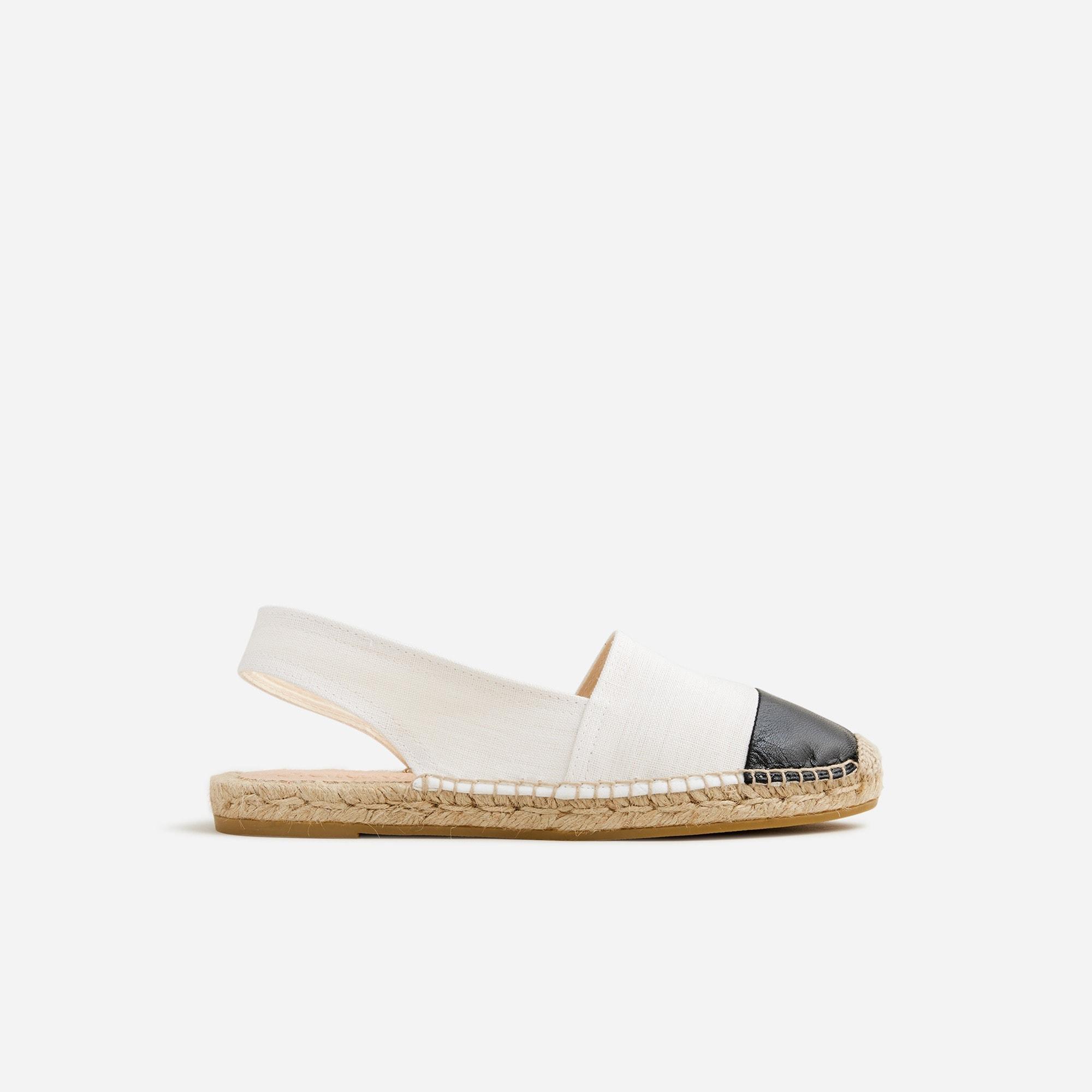 Made-in-Spain cap toe slingback espadrilles in canvas Product Image