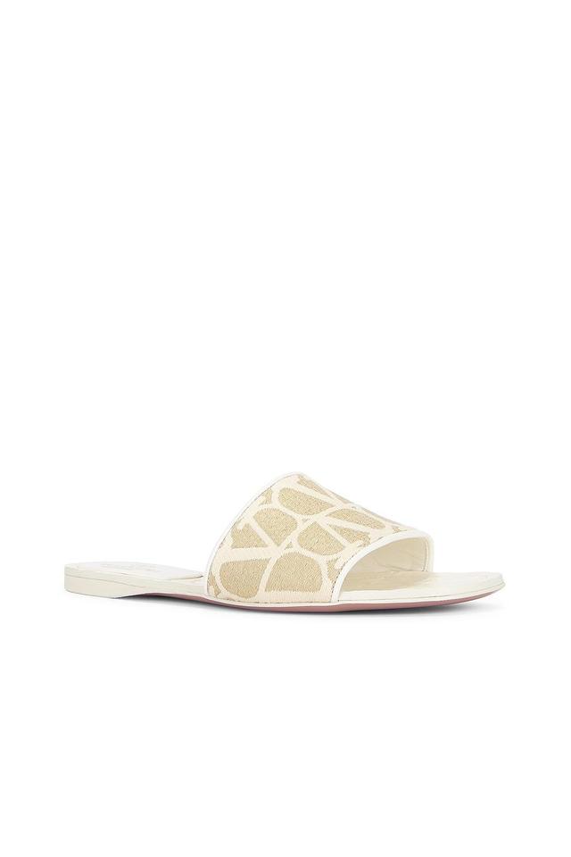 Valentino Garavani Toile Iconographe Slide in Naturale & Ivory - Ivory. Size 39.5 (also in 40). Product Image